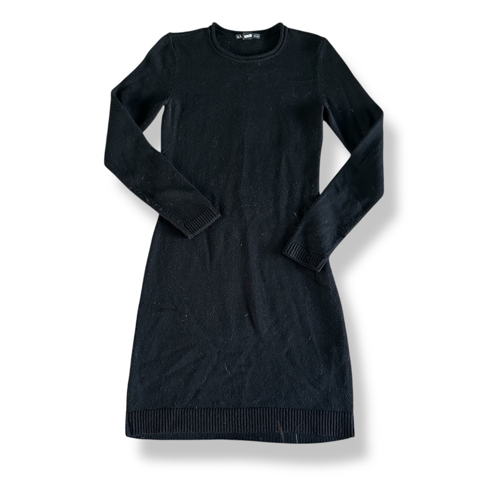 [Armani Exchange] Black Long Sleeve Sweater Dress